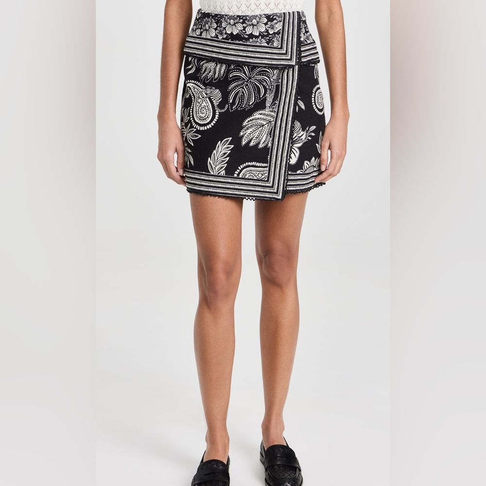 Farm Rio Pasley Bloom Black Skirt